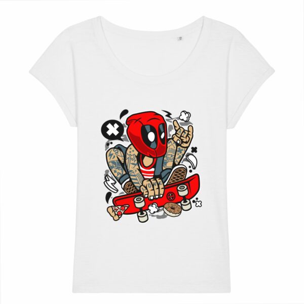 ROUNDER - T-shirt Slub Femme - Deadpool Skater