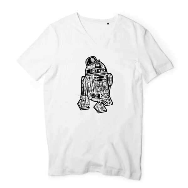 T-shirt Homme Col V - 100 % coton bio - R2 D2