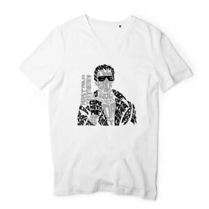 T-shirt Homme Col V - 100 % coton bio - I`ll be back