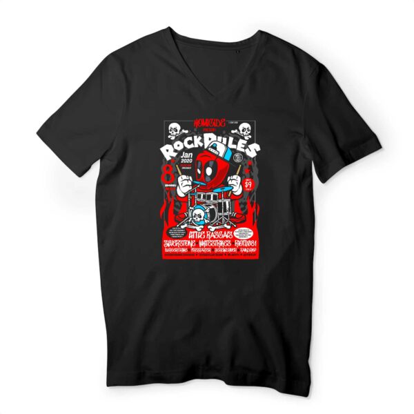T-shirt Homme Col V - 100 % coton bio - Deadpool poster